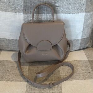 Numero Uno Style Faux Leather Crossbody Bag Gray